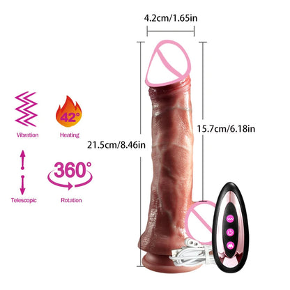 Realistic Vibration Dildo Telescopic Penis Anal Plug Vibration Female Suction Cup Masturbation Sexmachine Sex Toys For Women 18+ luvshop24
