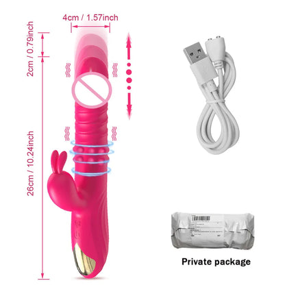 Rabbit Vibrator For Women Powerful G Spot Telescopic Rotating Clitoris Vagina Stimulator Female Masturbator For Adult Sexy Toys luvshop24
