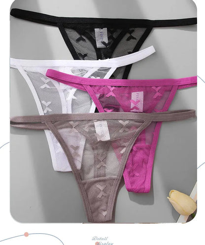 5Pcs Women Sexy Lace Floral G-String Panties String Transparent Underwear Intimates Panties Thong Low Waist Briefs Lingerie luvshop24