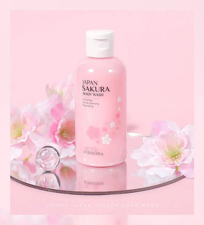 LAIKOU Sakura Shower Gel Long Moisturizing Smooth Long Lasting Fragrance Gentle Foam Body Cleansing Bath Product 100ml luvshop24