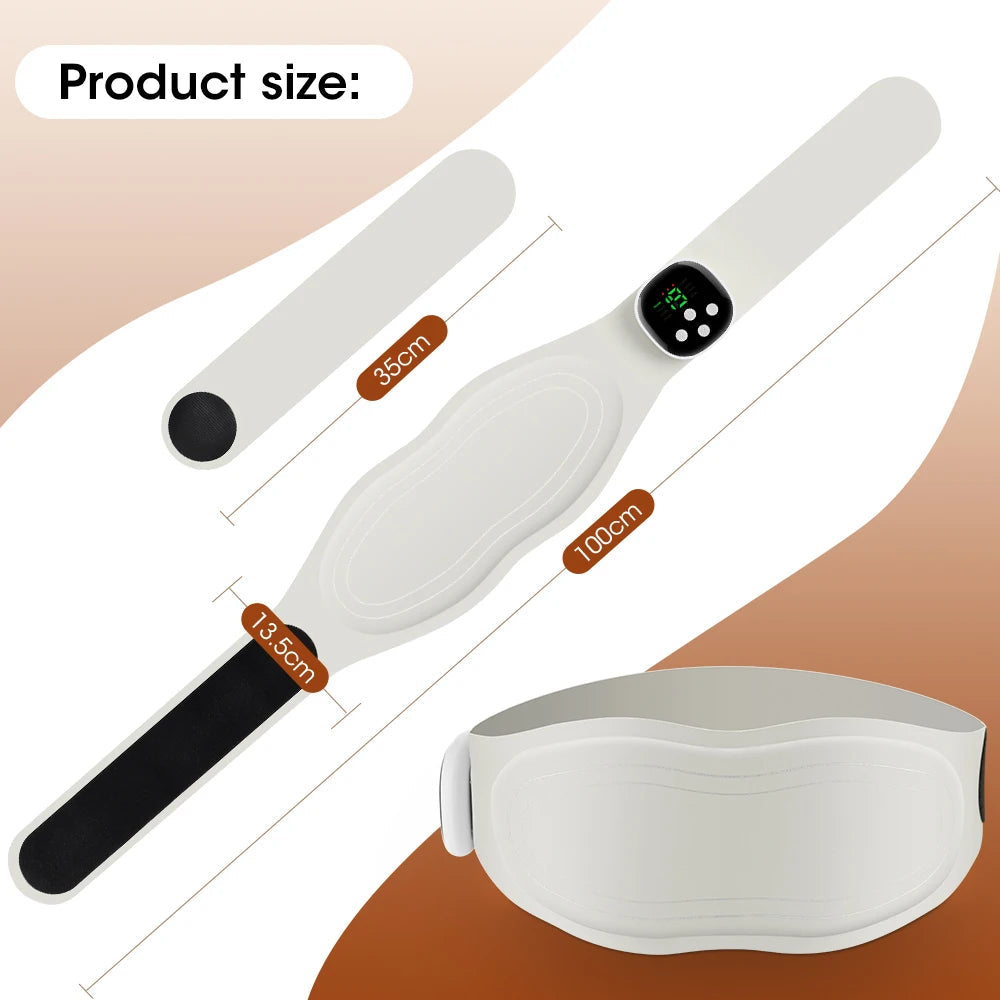 Electric Waist Massager Heating Lumbar Massage Belt Vibration Hot Compress Abdominal Massager Heated Pad Muscle Relax Waist Belt luvshop24