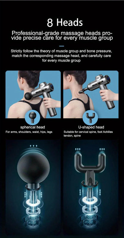 Portable Fascia Gun Vibration Massage Gun For Body Neck Back Deep Muscle Relaxation Fitness Slimming One Head luvshop24