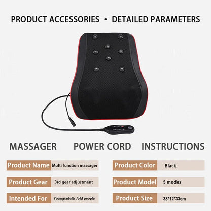 Portable Massager, Waist Massager, Full-body Muscle Relaxer, Car-portable Backrest Vibration Comfort Massager luvshop24
