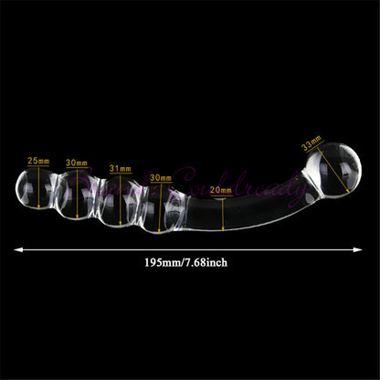 Pyrex Glass Dildo 195x33mm Fake Penis Crystal Anal Beads Butt Plug Prostate Massager G Spot Female Masturbation Toys luvshop24