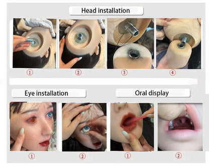 1:1 adult simulation head, with tongue and teeth, real oral cavity, can be used in conjunction with human silicone head for hair luvshop24