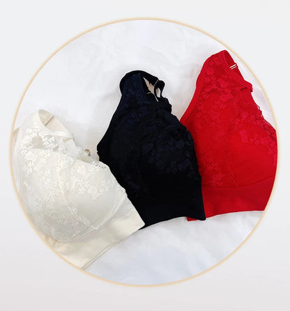 1pcs Lace Sexy Bra No Steel Ring Comfortable Full Cup Large Size Bra Vest Bra One Gather Anti Sagging Underwear luvshop24