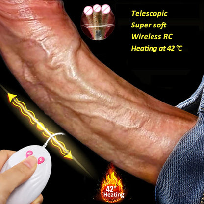 Realistic Dildo Vibrator for Women Sex Toys Heating Big Cock Remote Control Penis Telescopic Vibrators Anal Female Stimulator luvshop24
