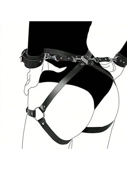 Leather BDSM Kit Handcuffs Sex Toys Games For Couples Body Harness Cuffs Bondage Straps Erotic Adult Sex Toys for Party Sexy luvshop24