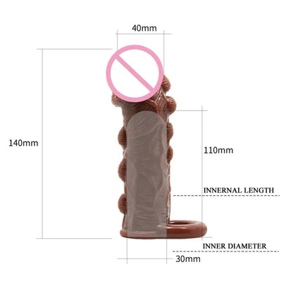 Thicken Big Granule Reusable Condoms Ring Cock Penis Extension Delay Ejaculation Penis Sleeve Extender For Adult Erotic Toys luvshop24