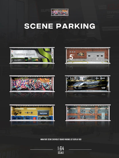 1/64 Garage scene Model Scene with Light Version Simulation Model Scene Decoration Collect (Excluding dolls and car models) luvshop24