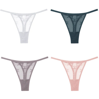 4Pcs Lace Bikini Panties Women Sexy Thongs Lace G-string Underpants S-XL Ladies Comfortable T-Back Underwear Sexy Lingerie 2022 luvshop24