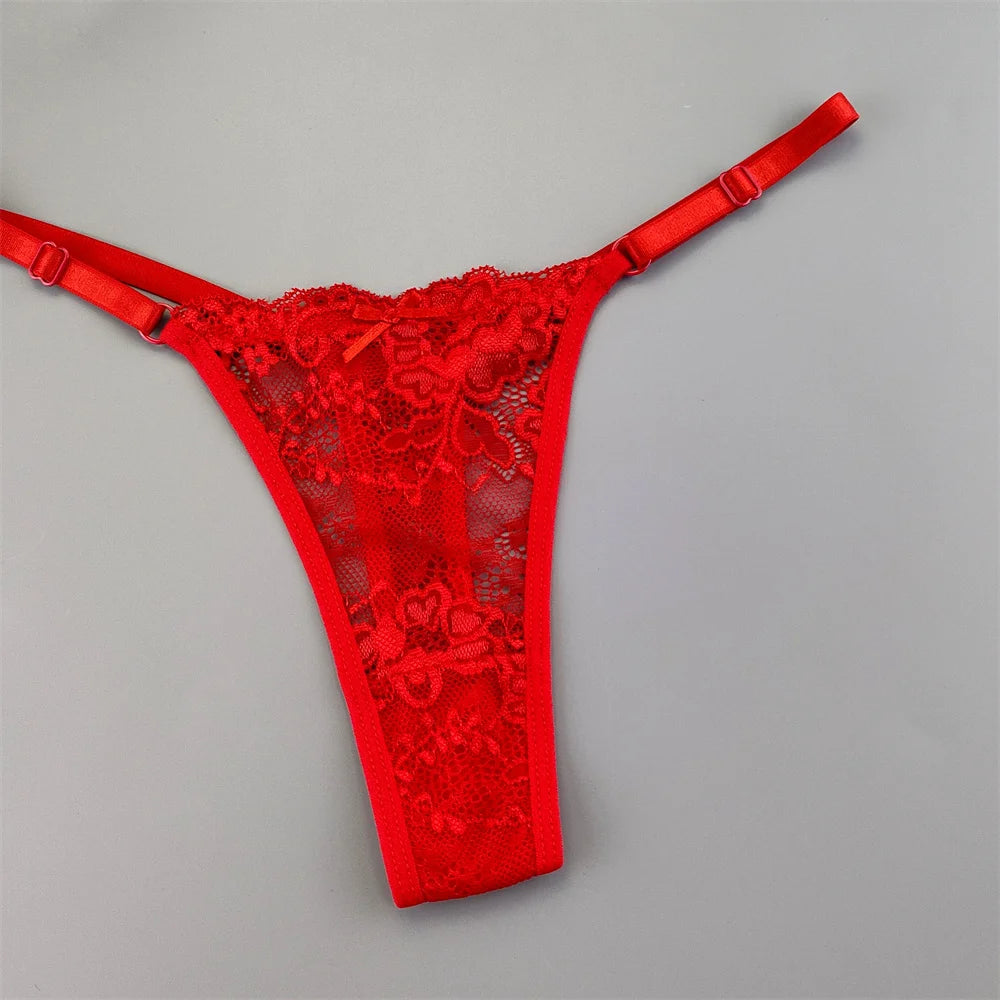 3Pcs Sexy Thongs Underwear for Women Perspective Lace G-String Panties Low Waist Plus Size Hot Wife Gift luvshop24