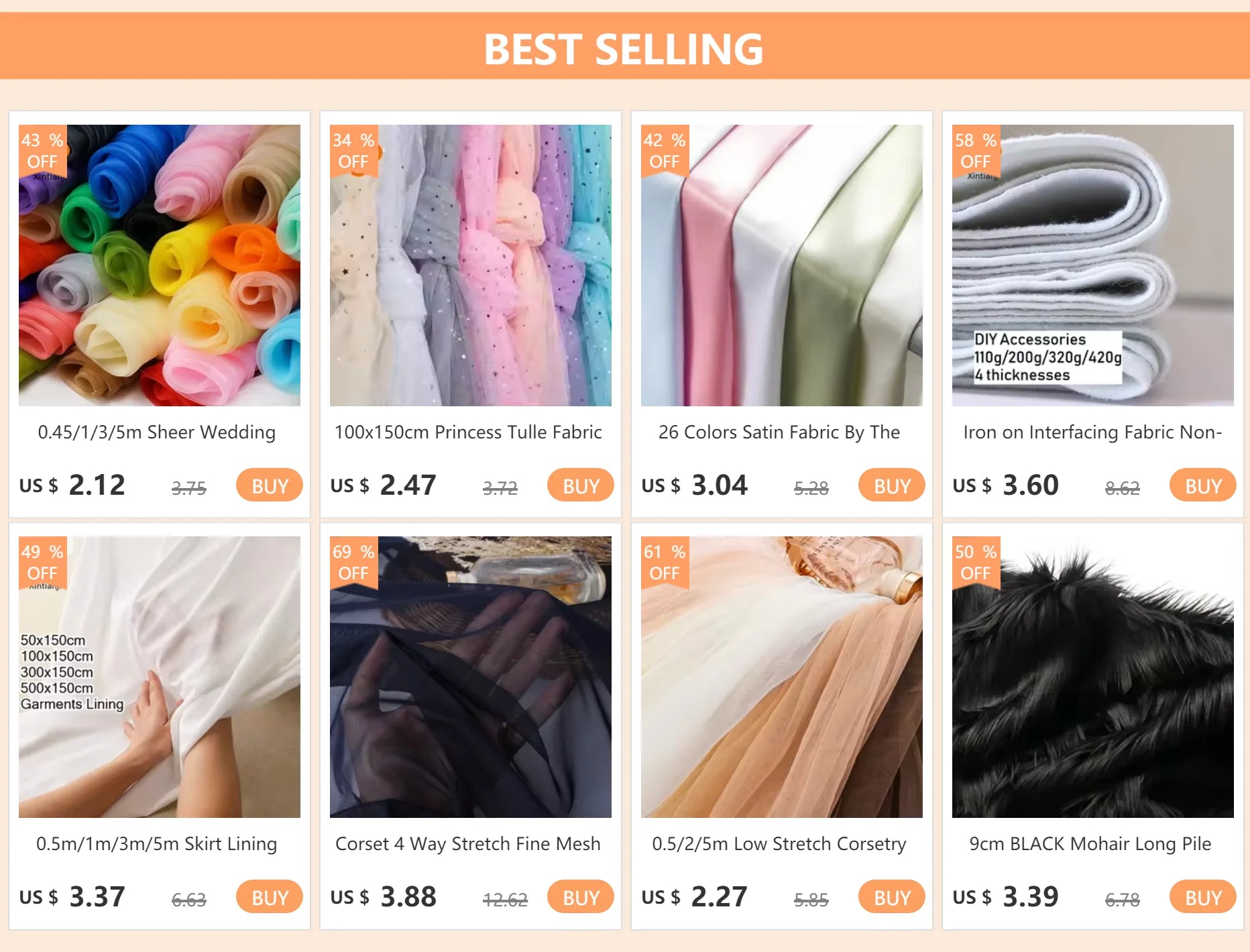 0.5/2/5m Low Stretch Corsetry Fabric Premium Strong Net Soft Nude Tulle for Corset,Power Mesh,DIY Women Dress,Bridal Veil Sewing luvshop24