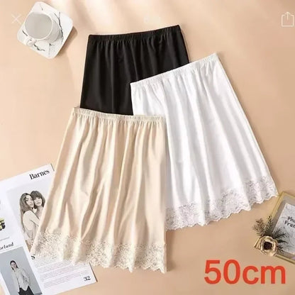 3 Lengths Basic Underskirt Modal Female Half Length Skirt Lace Slip Innerwear Short Skirt Women Half Slip Dress Petticoat luvshop24