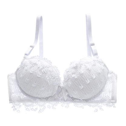 Lace Underwear Bra for Women Thin Wireless Adjustable Shoulder Strap Female Sexy Hollowed Floral Lace Underwear Large Size Bras luvshop24