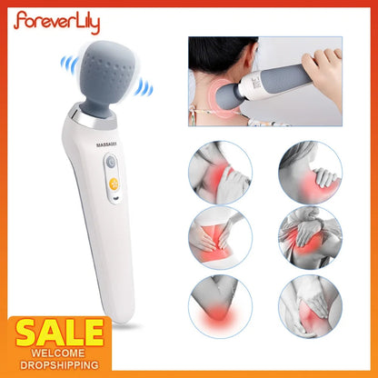 USB Handheld Electric Wand Massager High Frequency Vibration Body Neck Back Muscle Relax Vibrating Deep Tissue Massage Machine luvshop24
