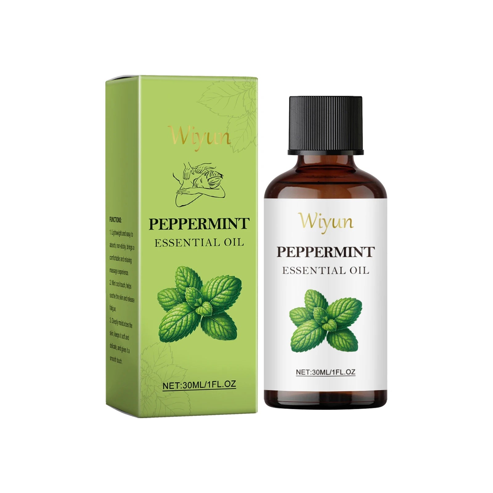 Peppermint Body Massage Oil - Cooling Moisturizing Formula For Skin Care, Lightweight Fast-Absorbing Essential Oil Blend luvshop24