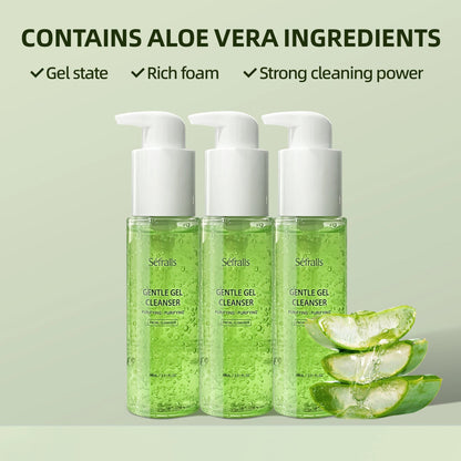 Séfralls Aloe Cleansing Gel Cleansing 98ml*3pcs Soothing And Purifying Cleansing Gel Oil Control High-Tolerance Cleanser luvshop24