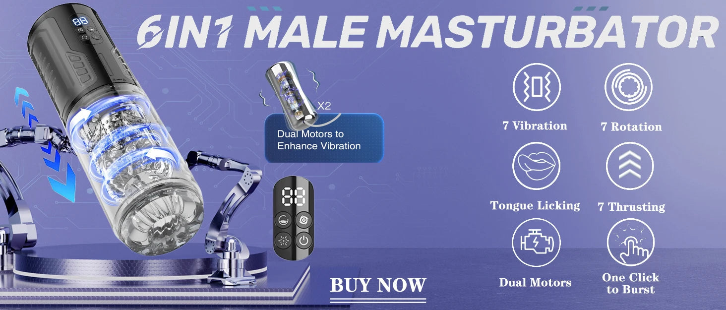 Sex Toys for Men Rechargeable Penis Massager with 9 Vibrators Male Masturbator Delay Lasting Glans Trainer Men's Glans Vibrator luvshop24