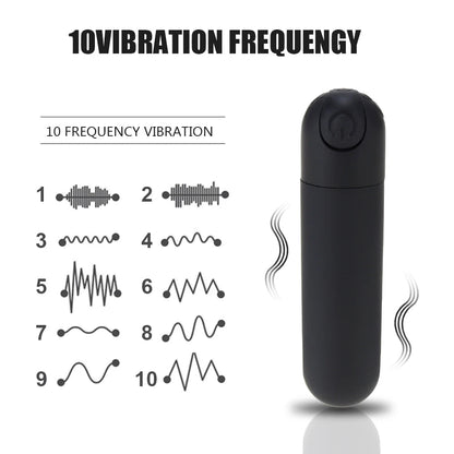 Bullet Vibrator Clitoris and G-Spot Stimulator Nipple Vibrate Massager Vibrating Wand Orgasm Vagina Dildo 10 Speeds for Travel luvshop24