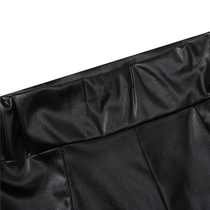 2024 Sexy Womens Shorts Shiny Elastic High Waist Shiny Faux PU Leather Short Pants Slim Hot Dance Clubwear Mini Shorts luvshop24