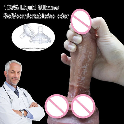 18+ Realistic Dildos For Women Liquid Skin Silicone Dildo With Suction Cup Vaginal/G-Spot Masturbation Massage Penis Realista luvshop24