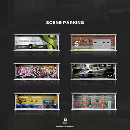 1/64 Garage scene Model Scene with Light Version Simulation Model Scene Decoration Collect (Excluding dolls and car models) luvshop24