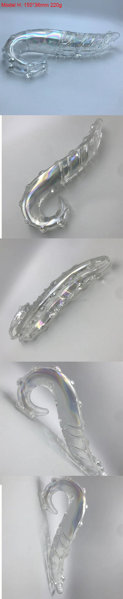 Sea Horse Glass Anal Plugs Wholesale Glass Masturbation Erotic Toys Pink Purple Black Green Blue Crystal Glass Dildos for Women luvshop24