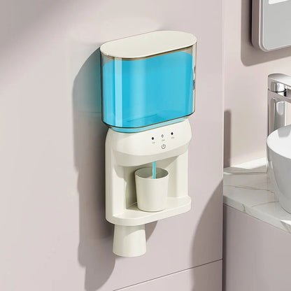 1Pcs Mouthwash Container, Automatic Sensor Mouthwash Machine, No Punching Smart Oral Cleaning, Wall-Mounted Mouthwash Rack, USB Charging with 2 Mouthwash Cups luvshop24