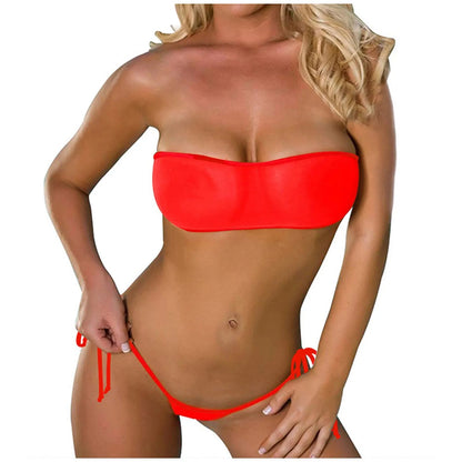 Women'S Underwear Tow Piece Swimsuit High Cut Backless Bikini Set Sexy Lingerie Swimwear Mesh Underwear Lingeries Sexy Female luvshop24