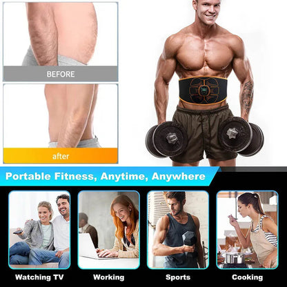ABS Stimulator Electric Vibration Abdominal Muscle Trainer Muscle Stimulator USB Charge Body Slimming Fitness Massage Belts luvshop24