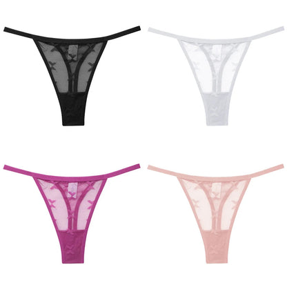4Pcs Lace Bikini Panties Women Sexy Thongs Lace G-string Underpants S-XL Ladies Comfortable T-Back Underwear Sexy Lingerie 2022 luvshop24