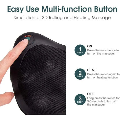 Deep Kneading Shiatsu Pillow Massager with Heat for Shoulder Neck and Back luvshop24