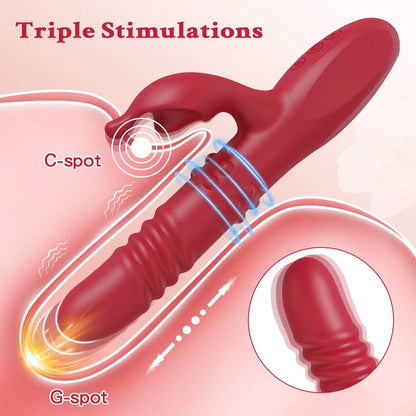Rabbit Vibrator For Women Powerful G Spot Telescopic Rotating Clitoris Vagina Stimulator Female Masturbator For Adult Sexy Toys luvshop24