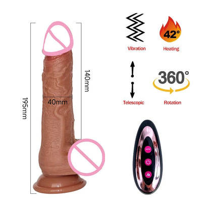 Realistic Vibration Dildo Telescopic Penis Anal Plug Vibration Female Suction Cup Masturbation Sexmachine Sex Toys For Women 18+ luvshop24