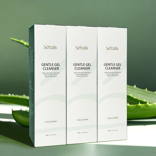 Séfralls Aloe Cleansing Gel Cleansing 98ml*3pcs Soothing And Purifying Cleansing Gel Oil Control High-Tolerance Cleanser luvshop24