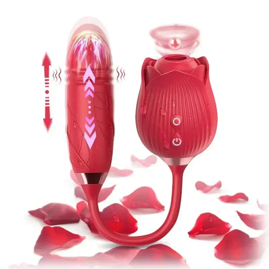 Rose Sucking Vibrator for Women Dildo Thrusting Vibrating Clit Sucker Nipple Clitoris Stimulation Female Sex Toys for Adults luvshop24