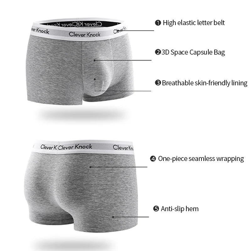 Men's Panties Shorts Brand Underwear Fashion Trend Sexy Boxer Breathable Soft Boxers Men Classic Black Solid Color Underwear Men luvshop24
