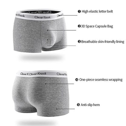 Men's Panties Shorts Brand Underwear Fashion Trend Sexy Boxer Breathable Soft Boxers Men Classic Black Solid Color Underwear Men luvshop24