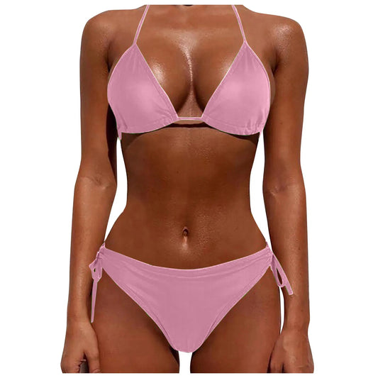 Women'S Seductive Lingerie Two-Piece Set Women'S Fashion Sexy Split Bikini Lace-Up Erotic Lingerie (no padding) swimsuit luvshop24