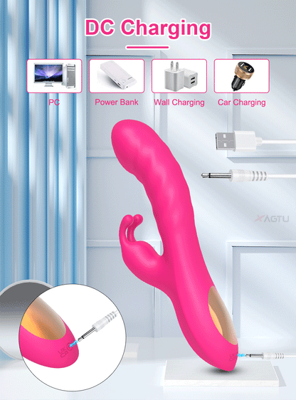 Rabbit Vibrator For Women Powerful G Spot Telescopic Rotating Clitoris Vagina Stimulator Female Masturbator For Adult Sexy Toys luvshop24