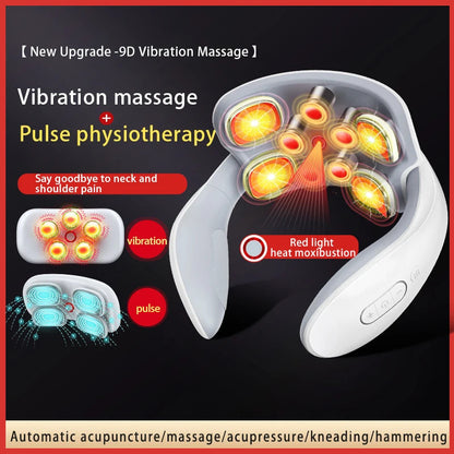 Smart Neck Massage Instrument Portable Shoulder Neck Massage Cervical Vertebra Health Care Vibrator Heating Compress Massage luvshop24