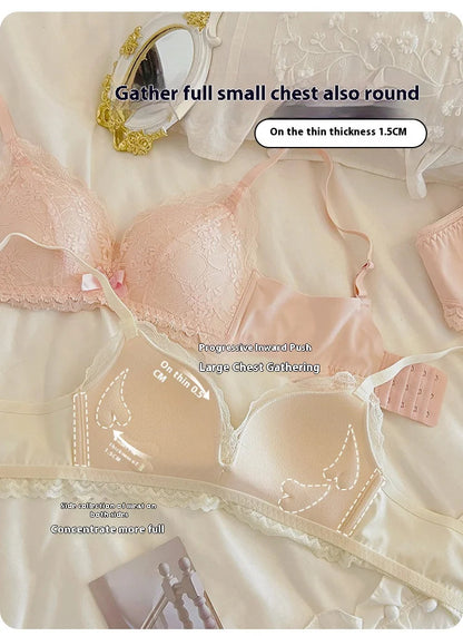 Lace Underwear Set of Female Small Breasts Gathered to Show Large on the Top Anti-Sagging Breasts Collect Vice Girls Student Bra luvshop24