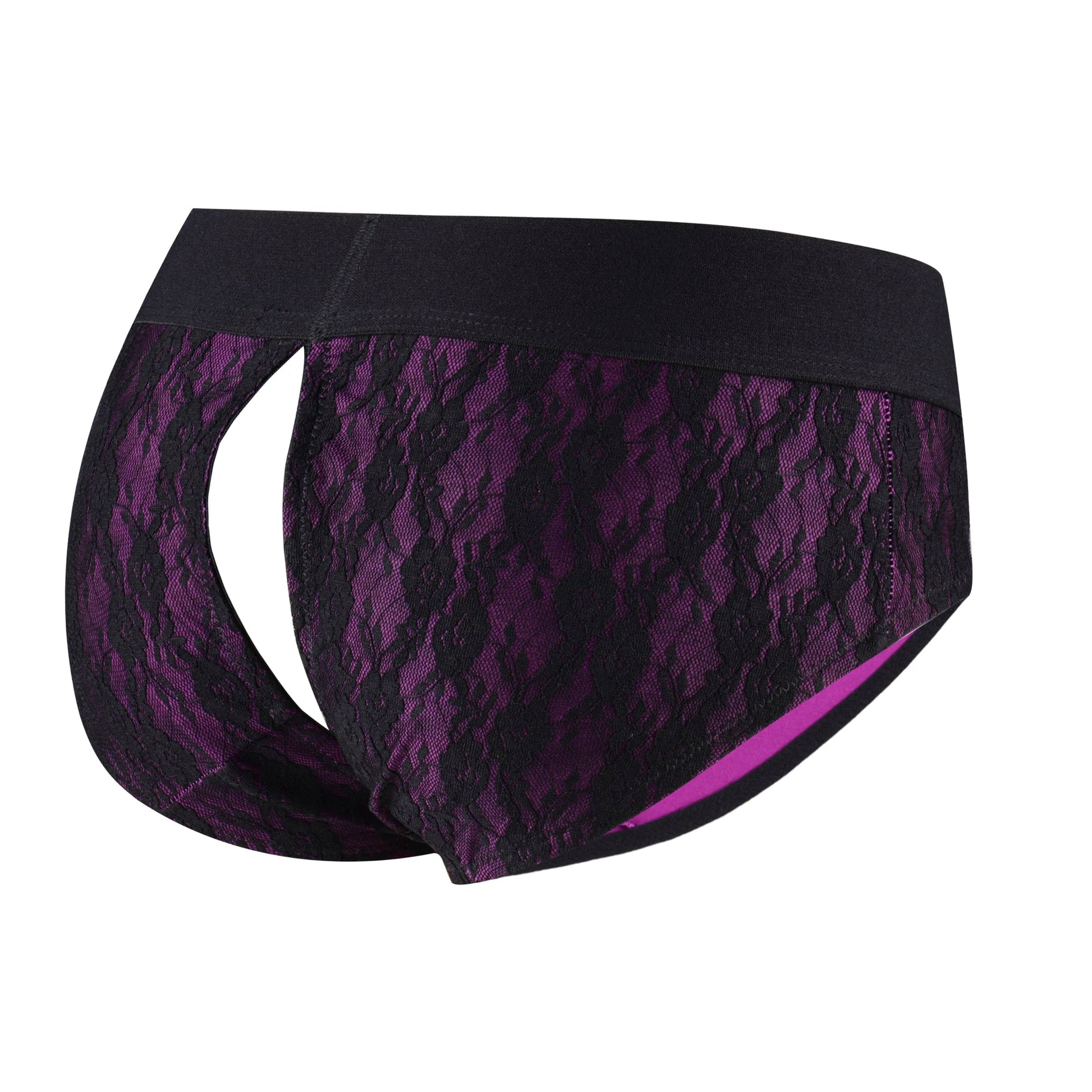 Men Erotic Panties Patchwork Penis Hole Underwear Open Buttocks Crotch Underpants Sexy Gay Lace Briefs Strap on Harness Lingerie luvshop24