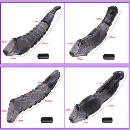 HESEKS Vibrating Penis Sleeve Vibrator for Men Couple Penis Extender Cover Reusable Special Condom Cock Erotic Toys for Men luvshop24