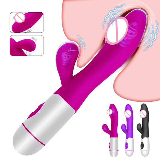 Powerful Rabbit Vibrator Dildo Dual Vibration G Spot Clitoris Stimulation Masturbators Vaginal Massager Adult For Women Sex Toys luvshop24