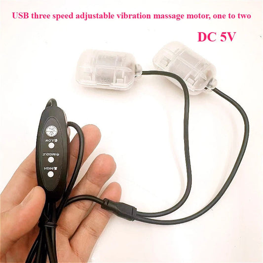 DC 5V 3-Speed USB Massage Motor, Dual/ Single Head Vibrating Massager for Pillow/ Cushion/ Waist - Low Noise & Durable luvshop24