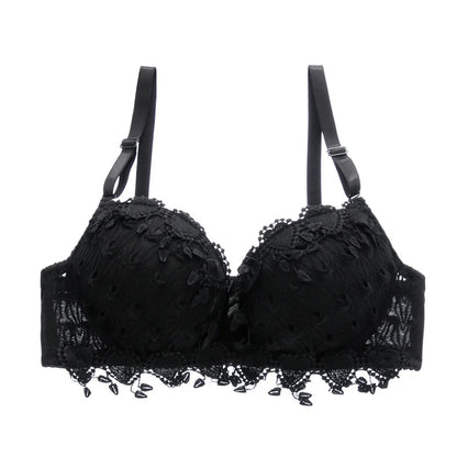 Lace Underwear Bra for Women Thin Wireless Adjustable Shoulder Strap Female Sexy Hollowed Floral Lace Underwear Large Size Bras luvshop24