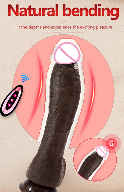 10.6in Long Realistic dildo Black vibrator penis telescopic Swing Heating silicone dildo remote control Dildo Vibrator for wome luvshop24