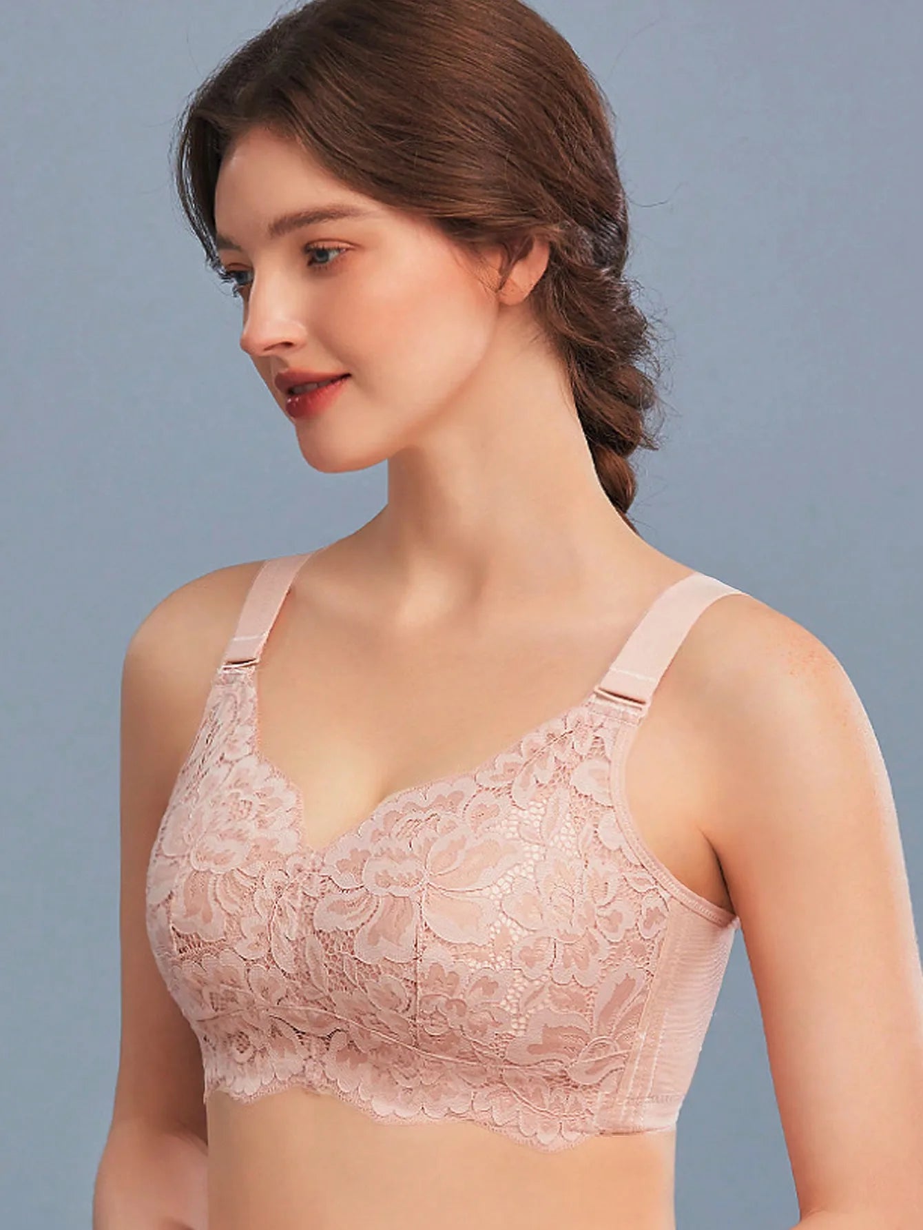 French lace lingerie for women slim fit gathered and gathered paired with anti sagging bra adjustable without steel ring bra luvshop24